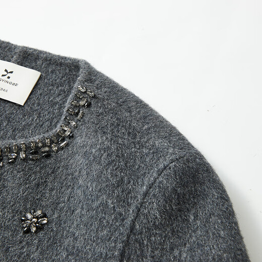 Xiangying Liu Xiening's same style Xiangying double-sided pure wool coat for women winter gray blueberry hard candy short woolen coat dark gray M 160/84A/95-110Jin Jin is equal to 0.5 kg