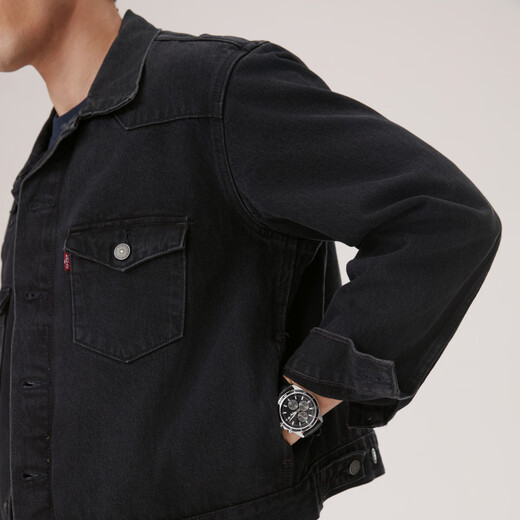 Levi's Levi's 25th Autumn and Winter New Men's Barn Style American Lapel Fashion Casual Jacket Washed Black S