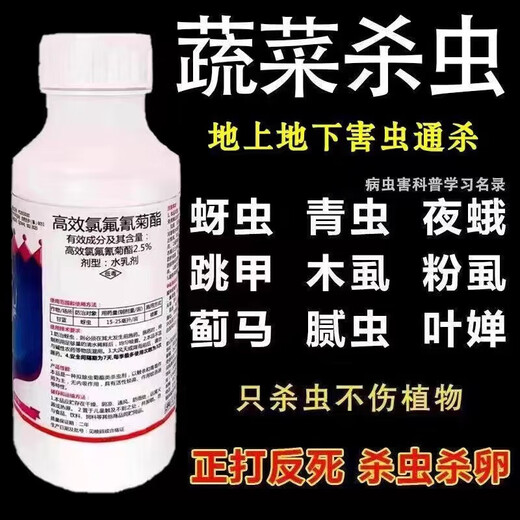 Insecticida cihalotrina de alta eficiencia, pesticida para cultivos de hortalizas, frutas, madera, insecticida, repollo, oruga, pulgones, gusano cogollero de algodón, 500 g, 2 botellas