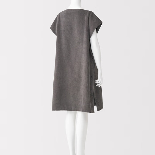 MUJI cotton velvet wearable bath towel charcoal gray 70x190cm