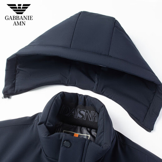 Armani Armani luxury daddy cotton coat jacket middle-aged men 2024 winter velvet thickened hooded cotton coat Armani 9891 black velvet 2XL weight 130-145Jin Jin is equal to 0.5 kg