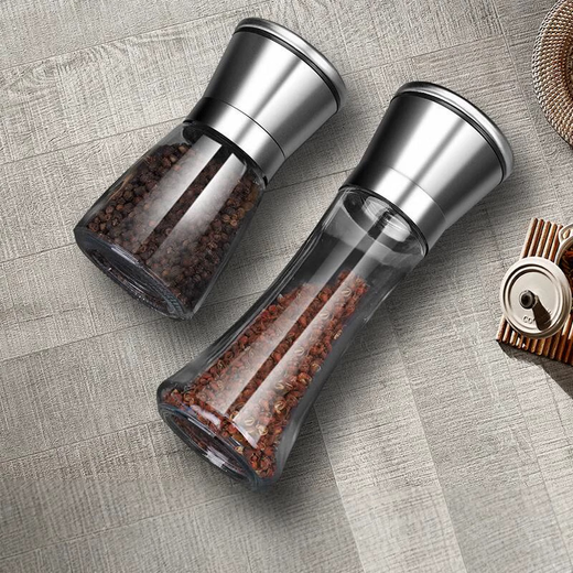 Four Seasons Muge (MICOE) kitchen grinder 304 stainless steel high borosilicate glass bottle peppercorn pepper freshly ground household seasoning artifact stainless steel grinder high one pack