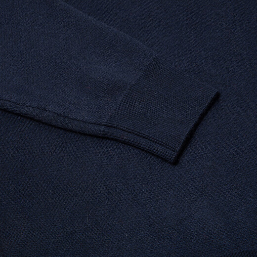 LIMENG Sweetheart Neck Pullover Medium Thick Knitwear Men's Large Size Solid Color Inner Warm Sweater Navy XL