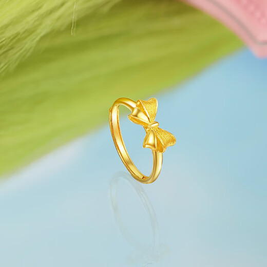 Saturday Fu On the Run Princess Series Bow Gold Ring for Women Price A0112641 Live No. 13 Approximately 2.71g