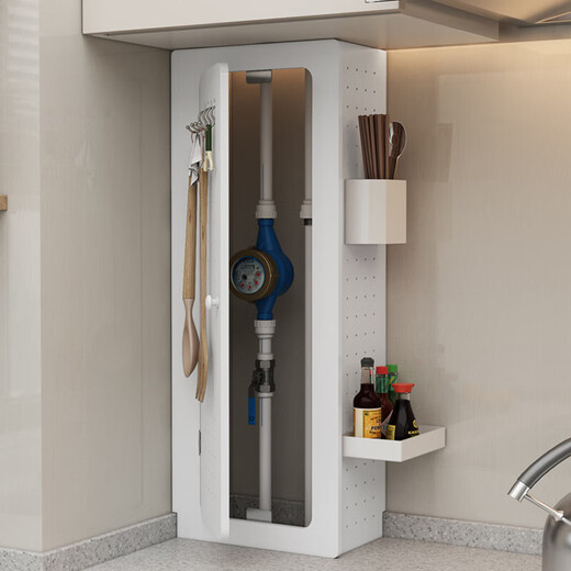 He Jiagong kitchen gas pipe blocking decorative cover natural gas meter water heater blocking cabinet gas sewer pipe ugly baffle custom shot (default hook provided)