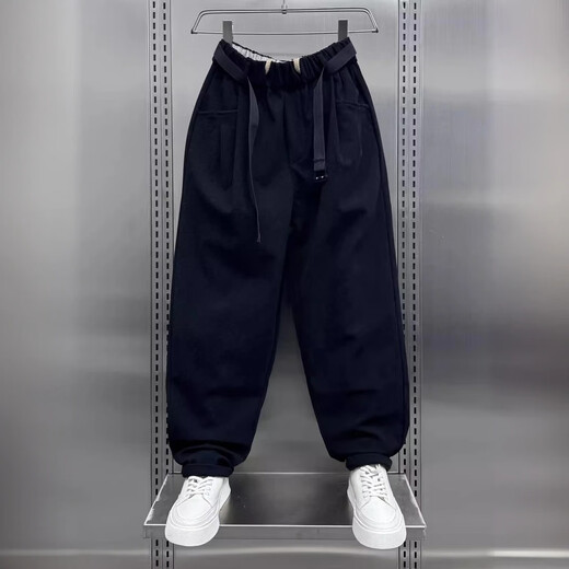 Kuraishi Kazuki trendy brand casual pants men's autumn and winter 2025 new loose casual harem pants handsome plus velvet sports pants brown XL