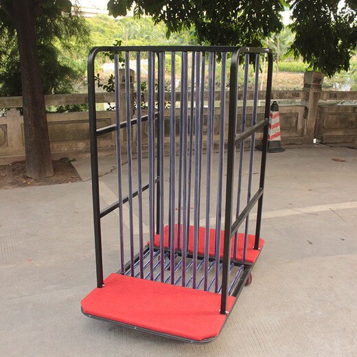 Yue Changsheng glass turntable cart frame transport cart metal storage cart hotel dining room thickened collection cart banquet transport cart extra thick 1.8 meters round table cart 6-inch large wheels