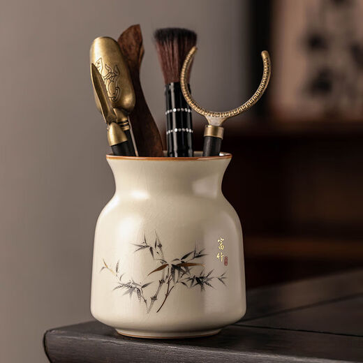 Nitu Ru Kiln Tea Ceremony Six Gentlemen Tea Clips Tea Pens Teaspoon Tea Knife Accessories Tea Supplies Six-piece Set Tools Ru Kiln Fuzhu Six Gentlemen