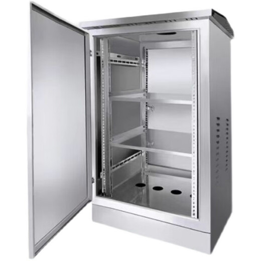 Outdoor stainless steel network cabinet switch function 6u wireless monitoring weak current equipment cabinet floor standing 24u rainproof box 201 stainless steel 600*500*300