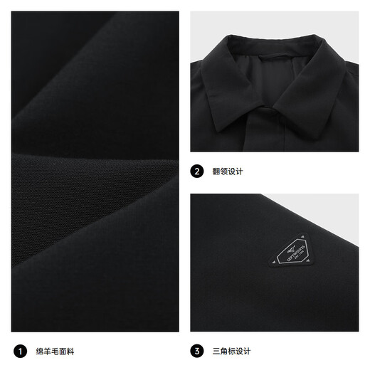 Septwolves windbreaker men's coat autumn and winter thin cotton with wool commuting casual comfortable versatile versatile warm skin-friendly and comfortable men's clothing