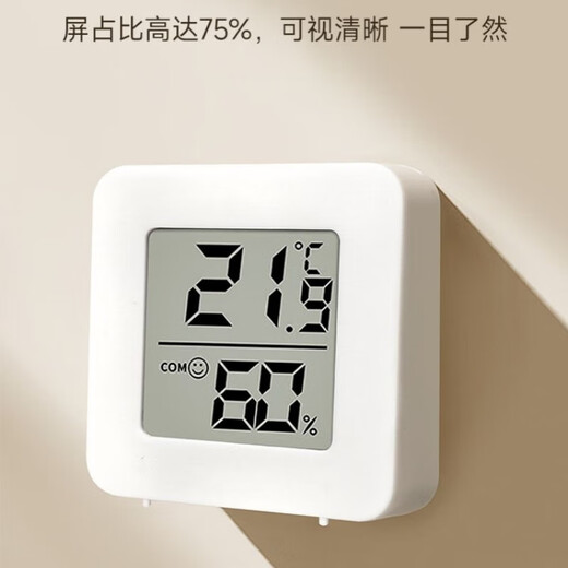 Mini thermometer and hygrometer, home electronic digital display, wall-mounted, multi-functional thermometer, temperature measuring artifact, kitchen and bedroom stick thermometer and hygrometer, always guarding the indoor temperature WSD01, two pack, real-time measurement + expression reminder