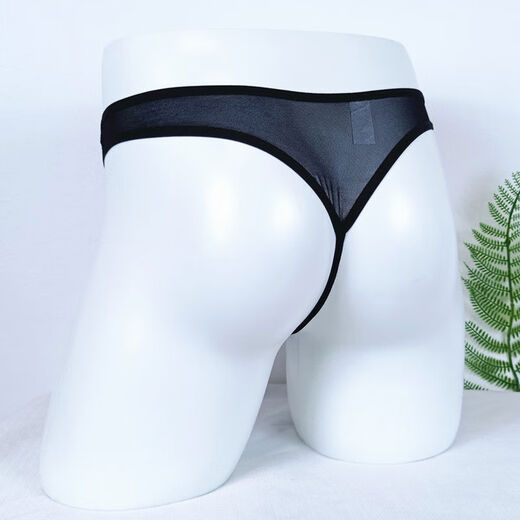 Men's sexy underwear U convex back hollow single thong transparent mesh thong nightclub men's JJ seamless T-pants purple one size fits all elastic waist 2 o'clock 0-2 o'clock 8 feet