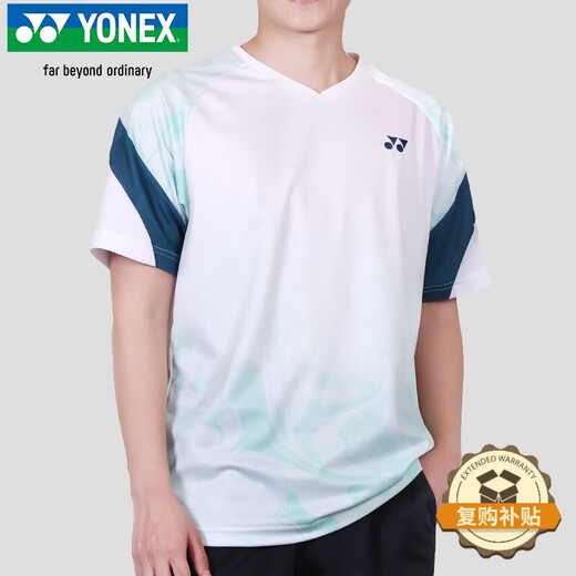 YONEX Yonex vêtements de badminton respirant séchage rapide entraînement compétition T-shirt de sport pour hommes 1103225BCR blanc O