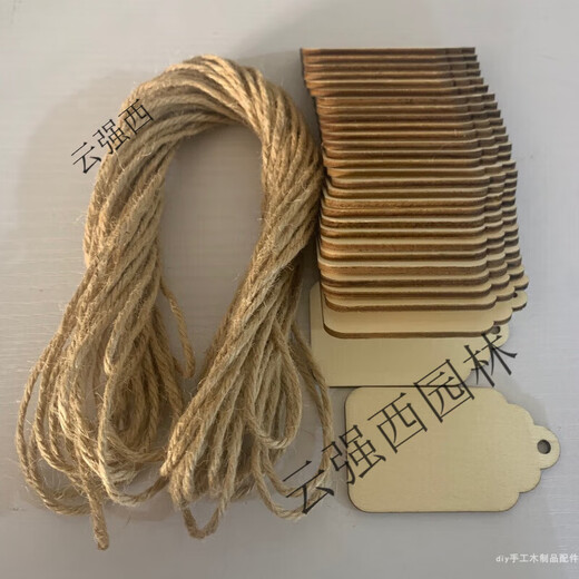 Hanging decorative wood chips handmade diy kindergarten wish elevator creative wishing tree small wooden sign label Christmas 4X7X0.3 cm (30 pieces per pack)