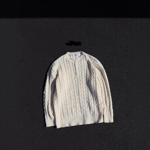 Kailuo shield gray thick line Henry collar sweater men's autumn and winter new lazy twist sweater American men's inner layer gray 2XL