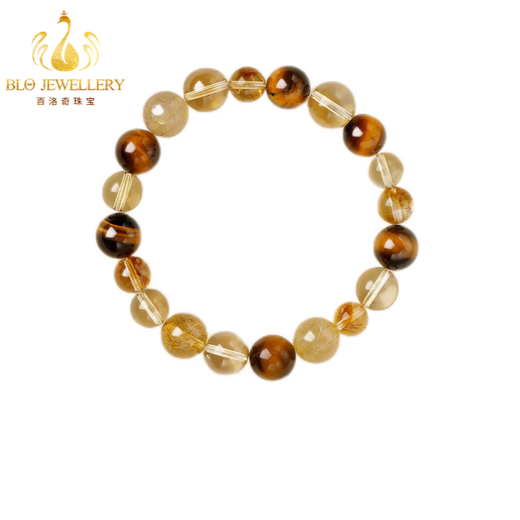 Matching Citrine Bracelet Women's Tiger Eye Stone Bracelet Beads 12mm