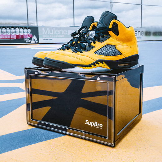 Raft core plastic shoe box SupBro high-end storage box transparent sneakers side-opening display folding shoe cabinet shoe wall storage artifact high-end side-opening black * 8 pieces can be placed up to size 46 33.7x26.5x20.6cm