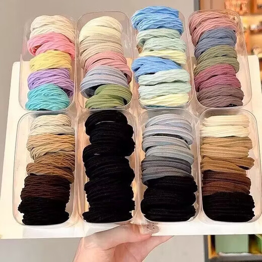 Super soft, highly elastic and durable high ponytail boxed quality hair rope rubber band hair tie 2025 new style high-end sense 2 boxes black + coffee color