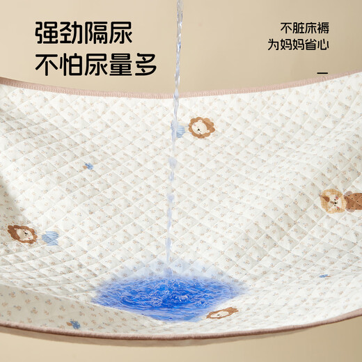 Rhinesen baby changing pad washable waterproof breathable pure cotton type A large size baby changing sheet newborn mattress Xiong Tuantuan - 7A antibacterial, instant suction and no re-infiltration 80x100cm (recommended to prepare 2-3 sheets for replacement)