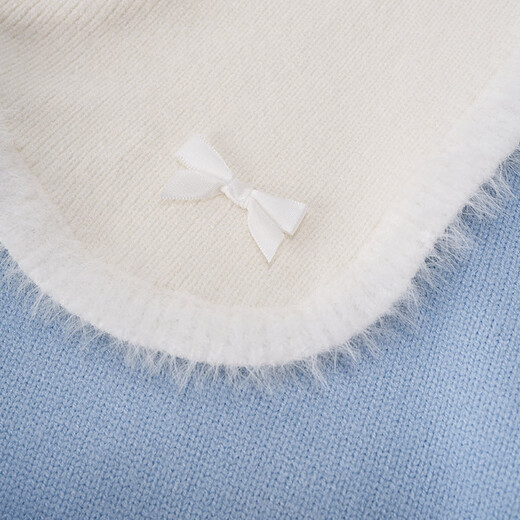 IEF/Aiyifu 2025 winter new Korean style sweet age-reducing girly style doll collar versatile woolen top blue one size