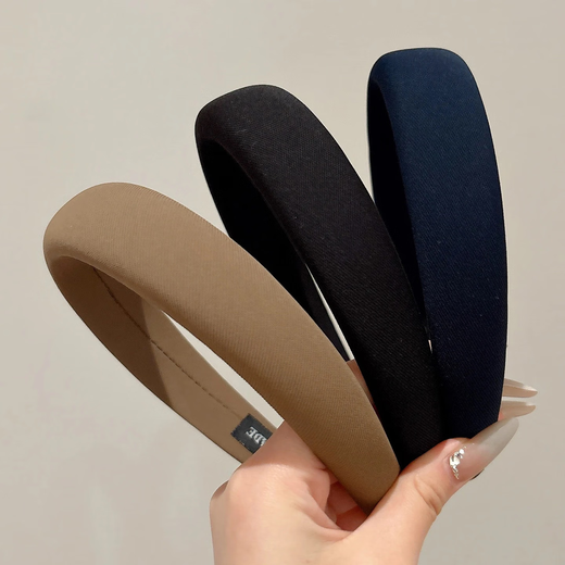 Maillard wide-brimmed sponge headband for women 2025 new high-end autumn and winter pressure hair high top 1# beige - about 3cm wide