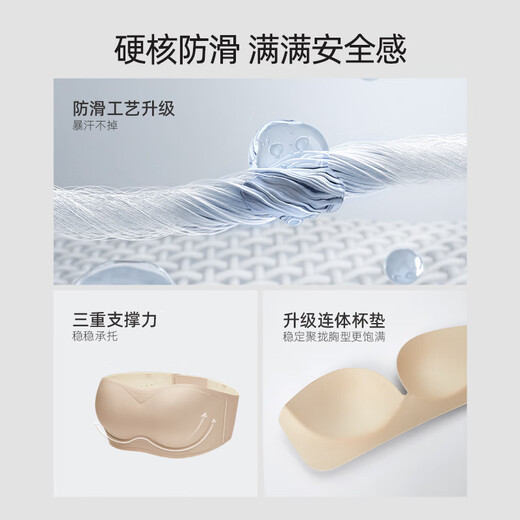 Lucky Mian (LUCKMEEY) Zhu Xudan same style strapless underwear non-slip tube top thin bra for women breathable non-stuffy sweat-wrapped chest bra