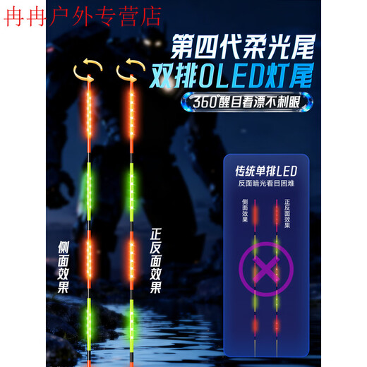 Zailu AI intelligent luminous float OLED float sealed tail black pit competitive fish float bite hook color changing buoy fishing gear big brand AI-1-1 lead 1 point 3 shallow water fish non-discoloration exquisite UV boxed reference price 122