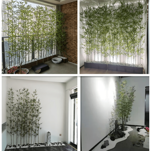 Linpan simulated bamboo outdoor decoration fake bamboo simulated plant landscaping bionic bamboo outdoor green plants 80*20*20CM long (can insert 12-16 trees)