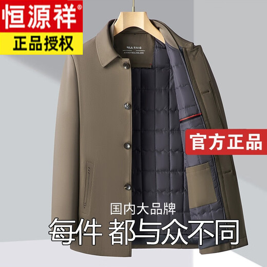 Hengyuanxiang winter thickened warm cotton jacket, middle-aged men's silk cotton jacket, middle-aged dad's cotton jacket, dark blue - button style, removable inner liner M 170