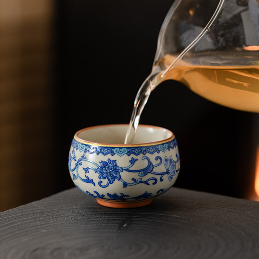 Xinyu Li Ru Kiln Tea Cup Ceramic Master Cup Personal High-end Souvenir Father's Birthday Gift Men's and Women's Souvenirs