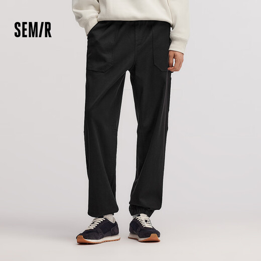 Semir casual pants men's winter brushed overalls fashion simple loose leg elastic waist trousers 101724127126