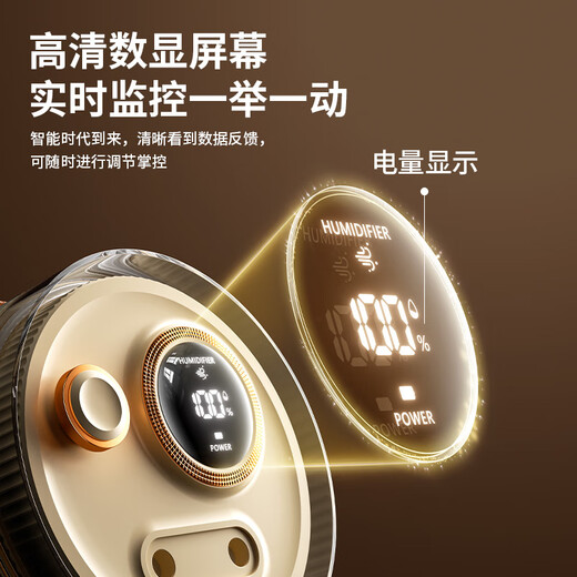 Carleo USB Humidifier Bedroom Light Sound Baby Office Desktop Extra Large Capacity Intelligent Humidification Dual Nozzles Large Mist Volume Humidification Purifies Air Nano Atomization Plug-in Model