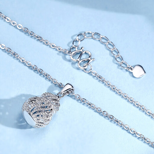 Meluxe PT950 platinum necklace three-dimensional hollow gourd pendant birthday gift about 8.3g-42+3cm