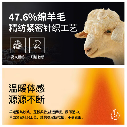 HENRY GRANT Henry Grant base layer sweater loose-fitting men's long-sleeved round neck autumn and winter sweater knitted washed white (KQBY253111U111) One size fits all 46 (170/92A)