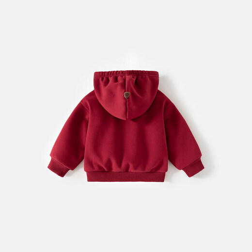 Banxidi children's sweatshirt winter new style boys and girls stylish velvet tops baby hooded clothes New Year's clothing New Year's clothing