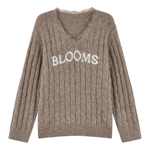 Qiushui Yiren Classic Simple V-neck Wool Sweater 2025 Winter New Women's Elegant Textured Warm Top Coffee S