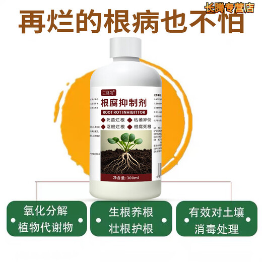 Root rot inhibitor, dead trees, stiff seedlings, disease resistance, rapid root strengthening, damping off and rotten roots, purifying soil, water-soluble fertilizer, 300ml root rot inhibitor supplement solution