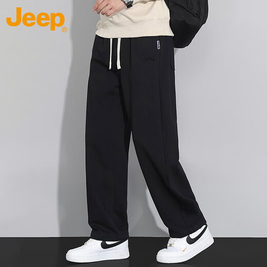 Jeep (JEEP) casual pants men's autumn and winter loose straight pants men's scimitar trendy sports pants for men beige XL