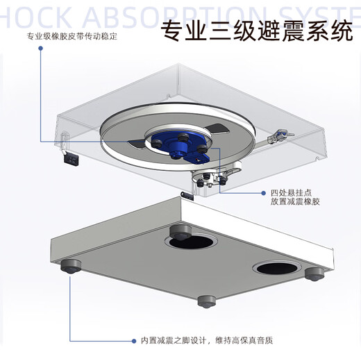 YEARS STAY Vinyl record player, retro Bluetooth audio speaker, old-fashioned gramophone all-in-one wooden color glue portable multi-functional music album disc gift, white wood grain, high-fidelity lossless sound quality + ambient light turntable + free record stylus