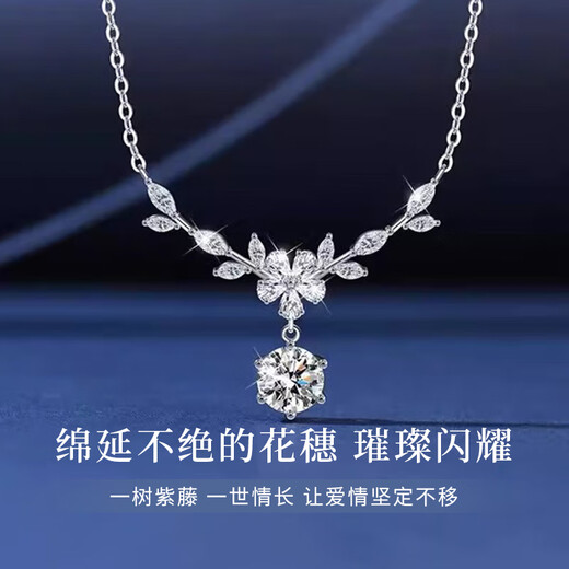 ALLOVE Wisteria flower sterling silver necklace women's 2025 new pendant girls birthday gift practical gift for girlfriend and wife