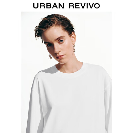 UR2026 Spring New Women's Casual Simple Basic Round Neck Loose Short T-shirt UYB450012 Beige M