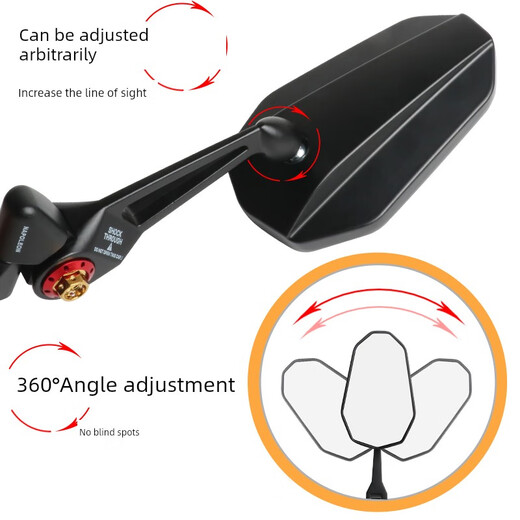 如驰适用于本田Shark Scr125改装后视镜高清大视场反射器Aos9倒立后视 升级款【AOS9烧钛金/蓝光镜面】