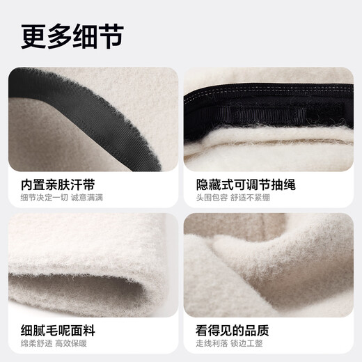 MISSION UV woolen warm fisherman hat for women in autumn and winter, versatile face-showing small winter hat, windproof and cold-proof hat for women in winter