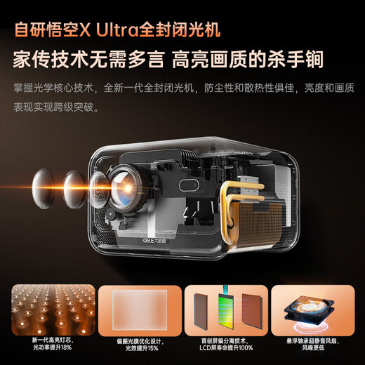 Big Eye Orange C3 Ultra Pan-Tilt Projector Home True 1080P Portable Projector HD Smart Home Bedroom Theater National Subsidy (1000CVIA MT9669)