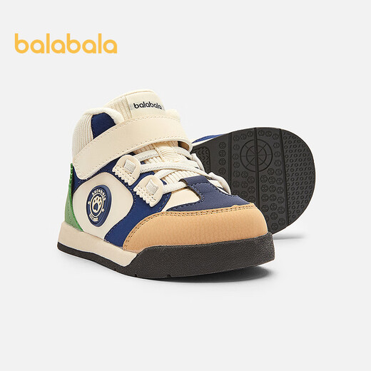 Balabala children's shoes children's sneakers for boys and girls toddler shoes 2025 autumn and winter plus velvet casual shoes trend 209425145207