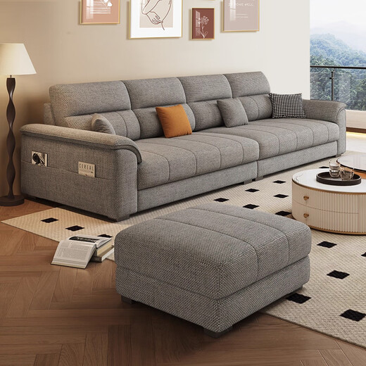Dudumeijia fabric sofa living room 2025 new removable and washable sofa simple armrest storage cotton and linen sofa 528#