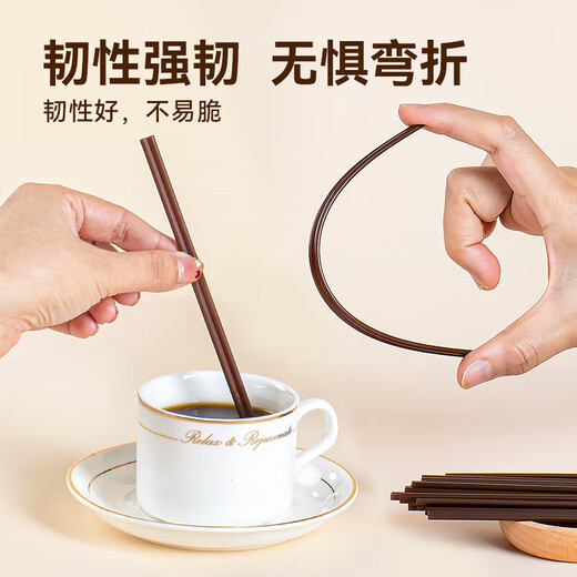 Temeiju coffee stirring stick disposable straws individually packaged double row two-hole hot drink straws 100 pieces