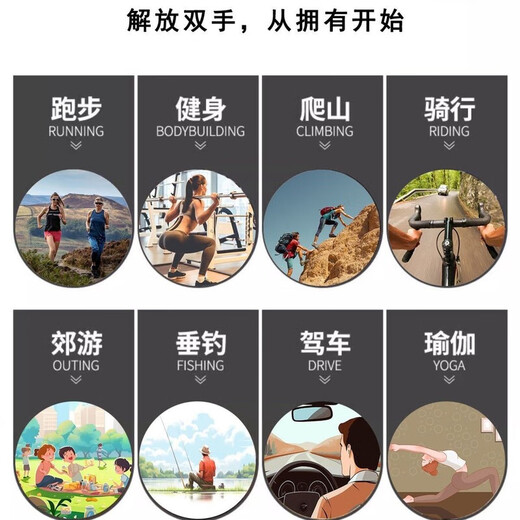 Mo Peng Wrist Mobile Phone Holder Didi Driving Magnetic Holder Sports Detachable Live Broadcast Arm for Takeaway Internet Celebrities 20 N52 High-Energy Magnetic Blocks Suction Up to 4780 Gauss Max Edition Strap 38cm + 4 Magnets