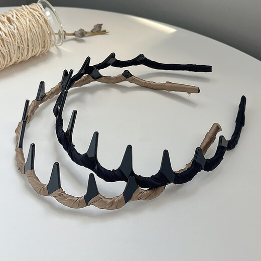 Jian Yingshu face wash and makeup toothed hairband 3-piece set non-slip headwear French braided headband high skull fluffy