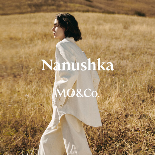MO&Co. Nanushka designer joint shirt 2025 winter new retro Shu cotton corduroy MBE4SHT002 sand white M /165